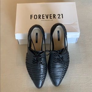 Forever 21 Black Pointy Toe Loafers